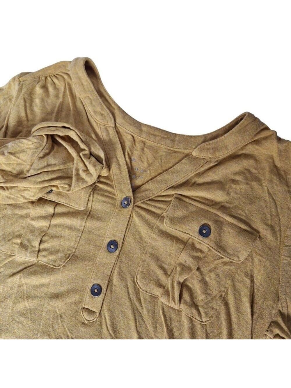 A New Day Mustard Yellow Henley Shirt XS